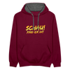 Schau! Find Ick Dit - Kontrast Hoodie - Weinrot/Anthrazit