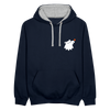 Schnauze Bär - Kontrast Hoodie - Navy/Grau meliert