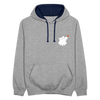 Schnauze Bär - Kontrast Hoodie - Grau meliert/Navy