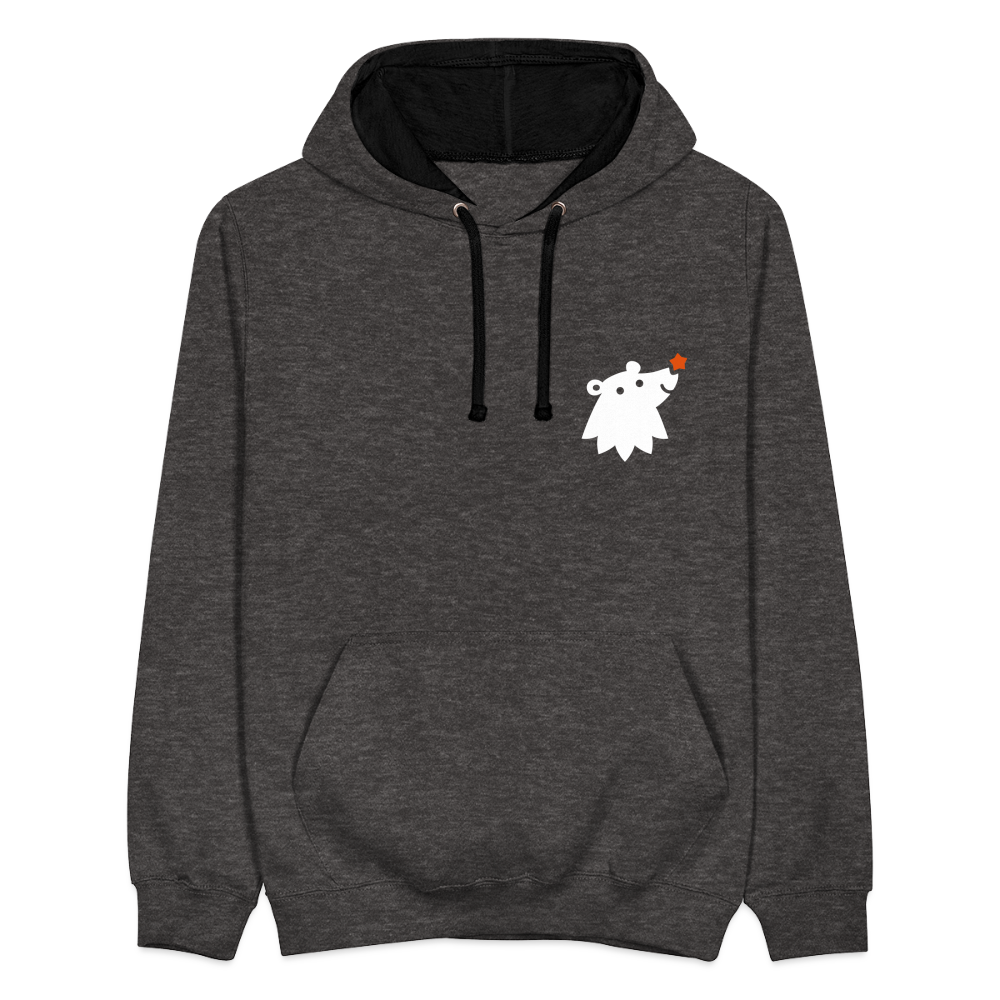 Schnauze Bär - Kontrast Hoodie - Anthrazit/Schwarz