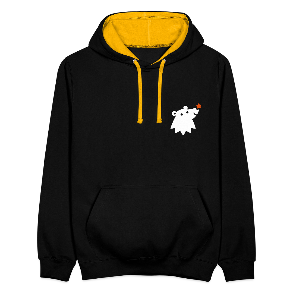Schnauze Bär - Kontrast Hoodie - Schwarz/Gold