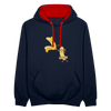 Nakedei - Kontrast Hoodie - Navy/Rot