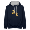 Nakedei - Kontrast Hoodie - Navy/Grau meliert
