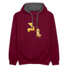 Nakedei - Kontrast Hoodie - Weinrot/Anthrazit