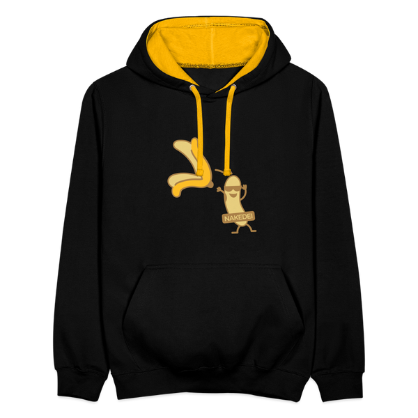 Nakedei - Kontrast Hoodie - Schwarz/Gold