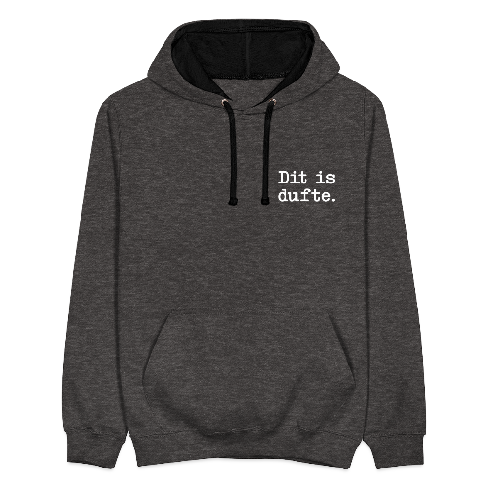Dit is dufte - Kontrast Hoodie - Anthrazit/Schwarz