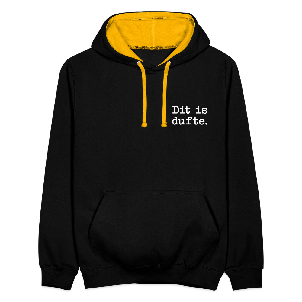 Dit is dufte - Kontrast Hoodie - Schwarz/Gold