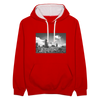 Mauerpark - Kontrast Hoodie - Rot/Weiß