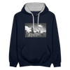 Mauerpark - Kontrast Hoodie - Navy/Grau meliert