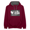 Mauerpark - Kontrast Hoodie - Weinrot/Anthrazit