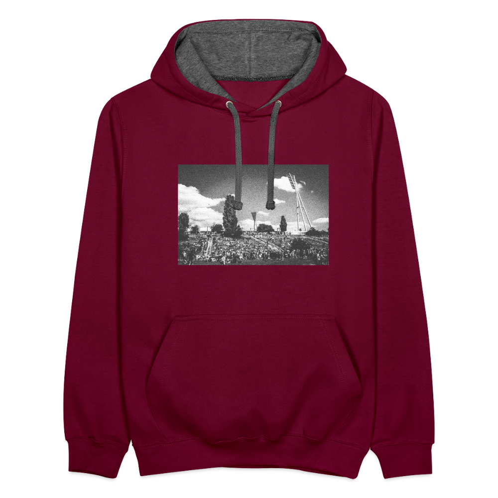 Mauerpark - Kontrast Hoodie - Weinrot/Anthrazit