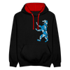 Berliner Bär Geometrie - Kontrast Hoodie - Schwarz/Rot