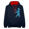 Berliner Bär Geometrie - Kontrast Hoodie - Navy/Rot