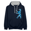 Berliner Bär Geometrie - Kontrast Hoodie - Navy/Grau meliert