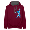 Berliner Bär Geometrie - Kontrast Hoodie - Weinrot/Anthrazit