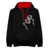 Böser Berliner Bär - Kontrast Hoodie - Schwarz/Rot