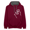 Böser Berliner Bär - Kontrast Hoodie - Weinrot/Anthrazit