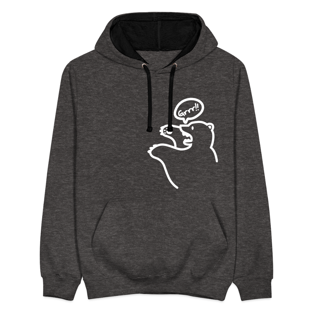 Böser Berliner Bär - Kontrast Hoodie - Anthrazit/Schwarz