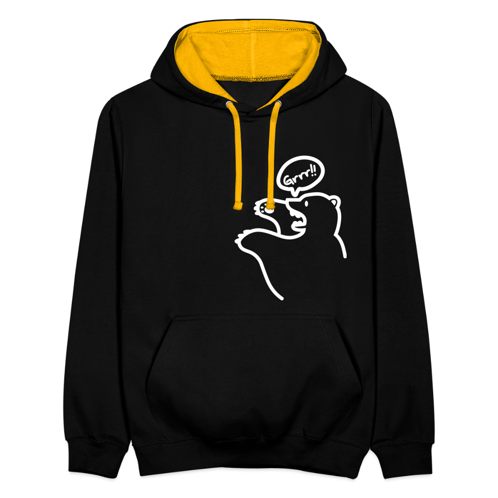 Böser Berliner Bär - Kontrast Hoodie - Schwarz/Gold