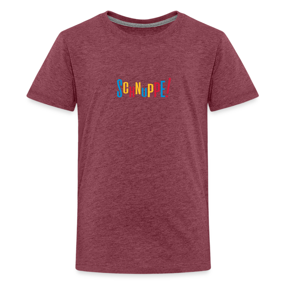 Schnuppe! - Teenager Premium T-Shirt - Bordeauxrot meliert