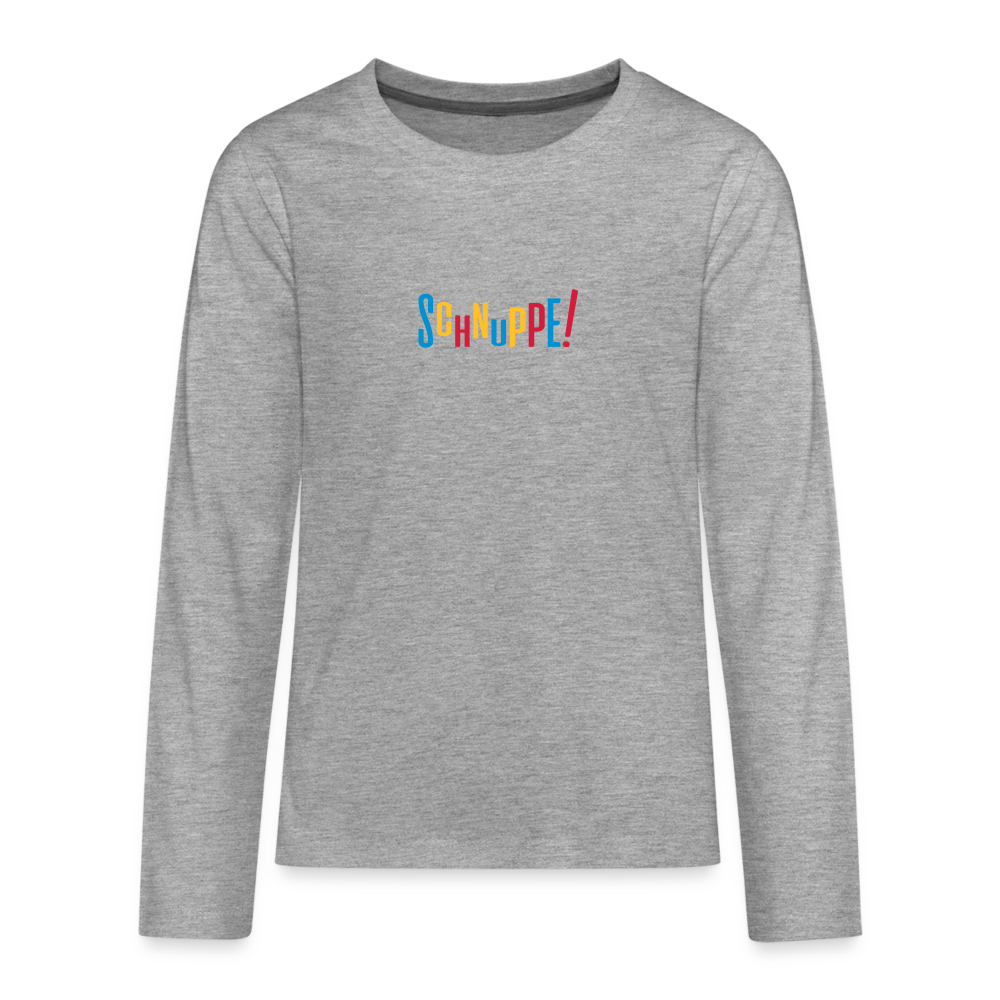 Schnuppe! - Teenager Langarmshirt - Grau meliert