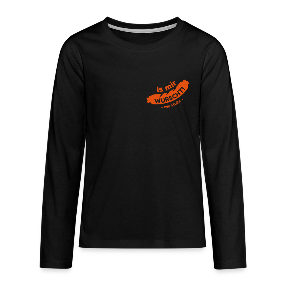 Is mir Wurscht - Teenager Langarmshirt - Schwarz
