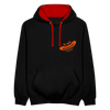 Is mir Wurscht - Kontrast Hoodie - Schwarz/Rot