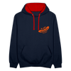 Is mir Wurscht - Kontrast Hoodie - Navy/Rot