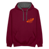 Is mir Wurscht - Kontrast Hoodie - Weinrot/Anthrazit