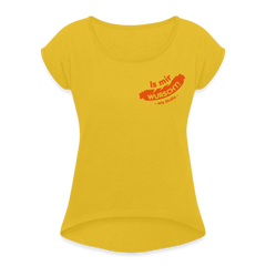 Is mir Wurscht - Frauen T-Shirt mit gerollten Ärmeln