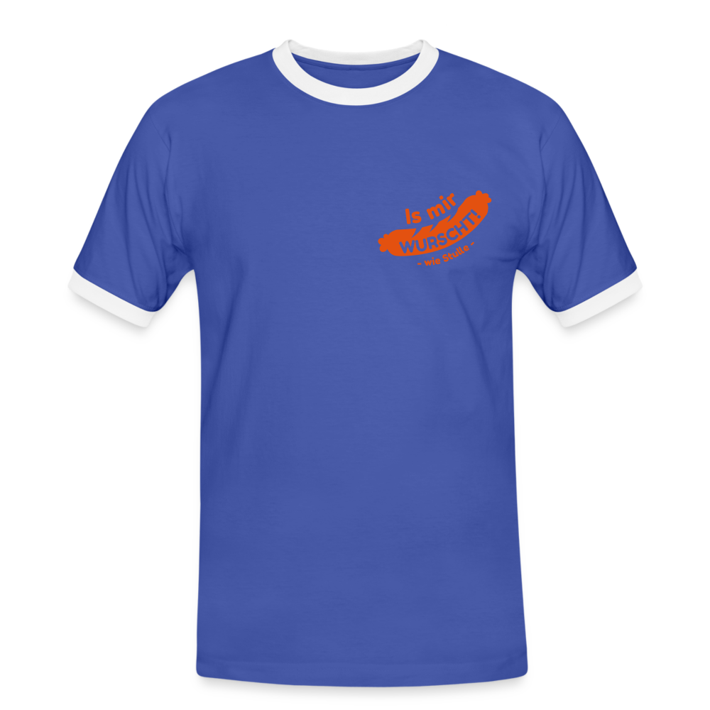 Is mir Wurscht - Männer Ringer T-Shirt - Blau/Weiß