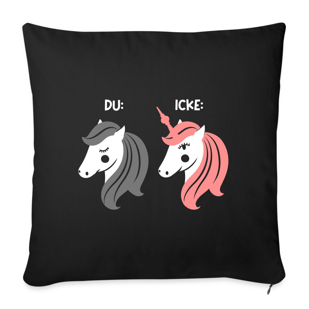 Berliner Einhorn - Sofakissen mit Füllung (45 x 45 cm) - Schwarz