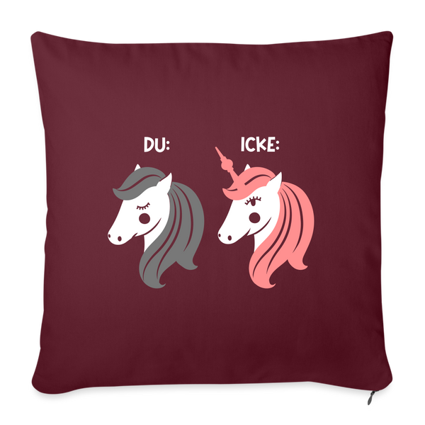 Berliner Einhorn - Sofakissen mit Füllung (45 x 45 cm) - Burgunderrot
