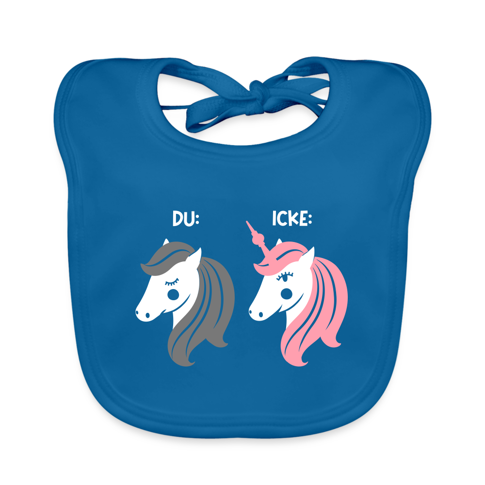 Berliner Einhorn - Lätzchen - Pfauenblau