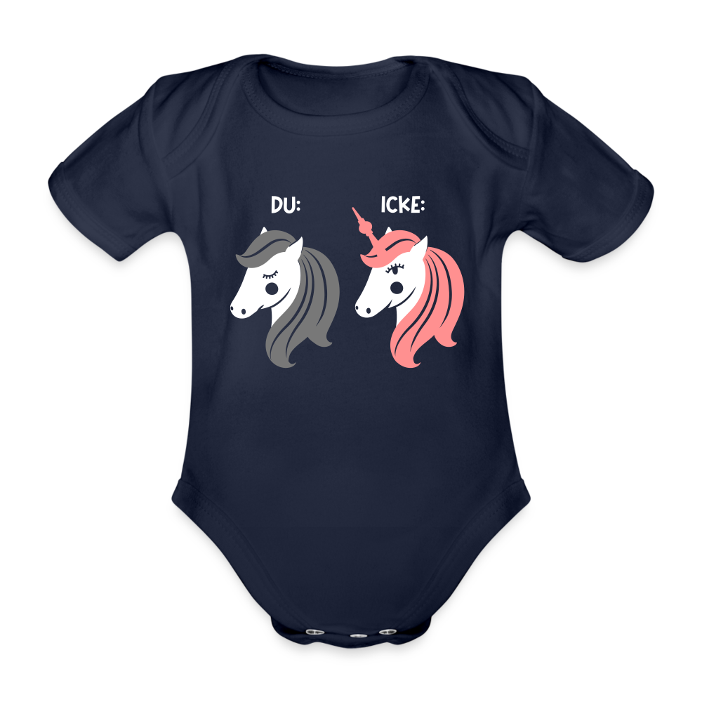 Berliner Einhorn - Bio-Kurzarmbody - Dunkelnavy