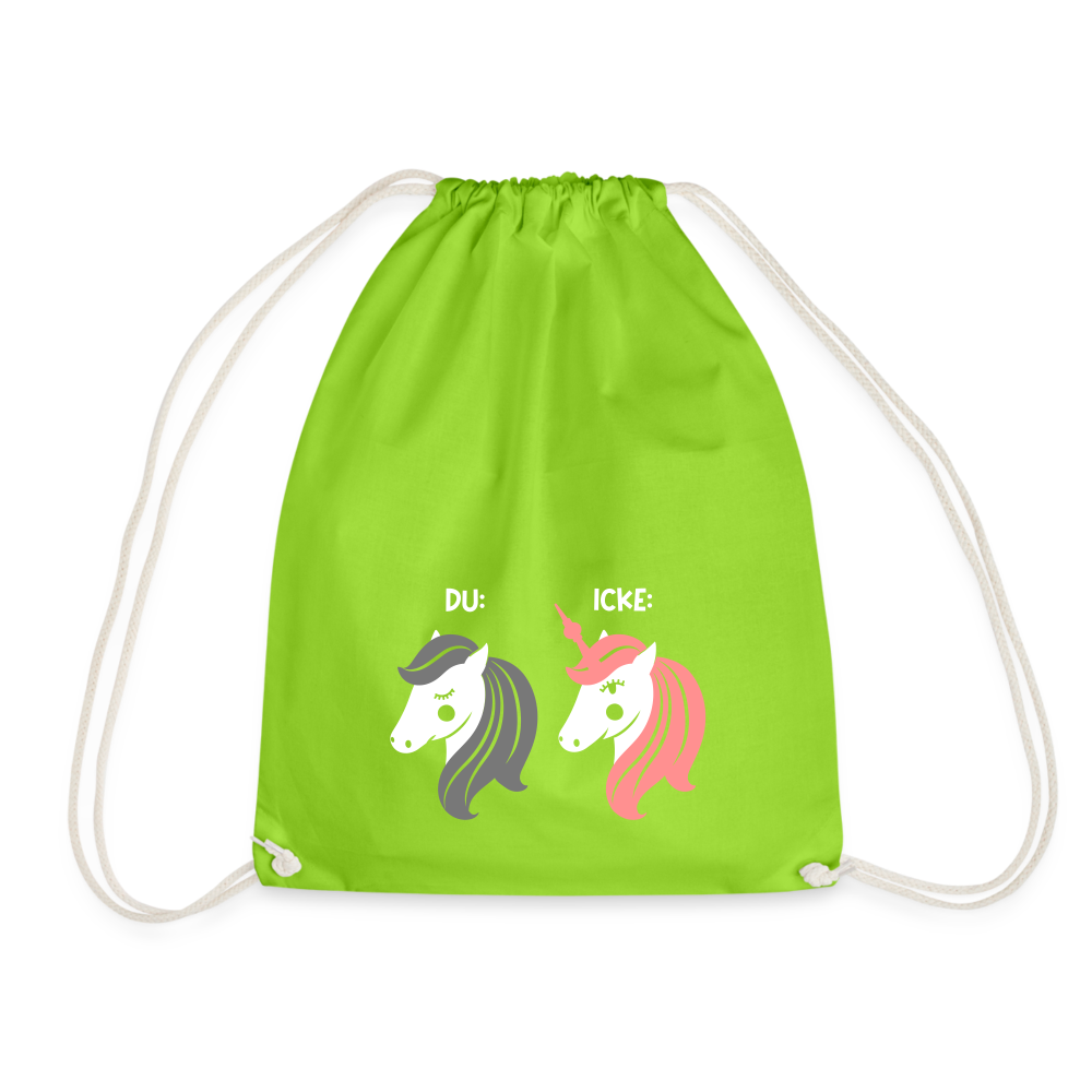 Berliner Einhorn - Turnbeutel - Neongrün