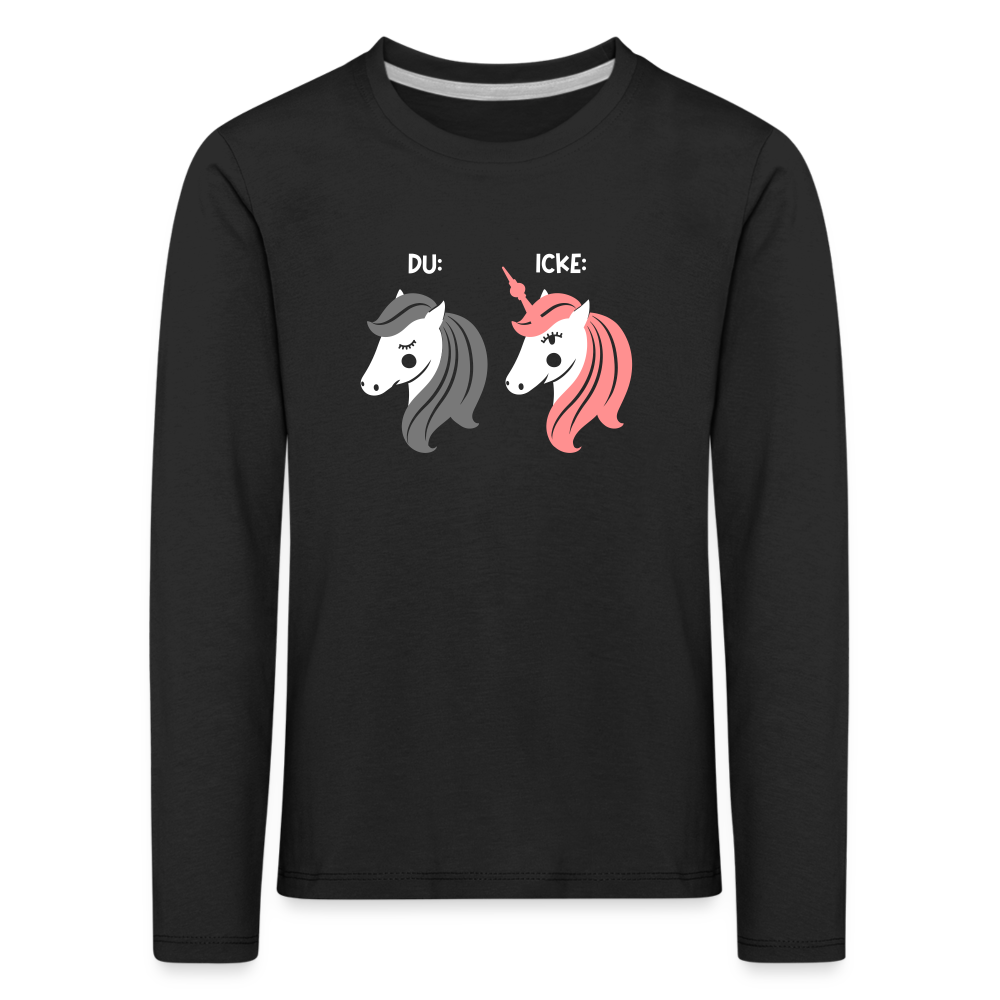 Berliner Einhorn - Kinder Langarmshirt - Schwarz