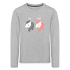 Berliner Einhorn - Kinder Langarmshirt - Grau meliert