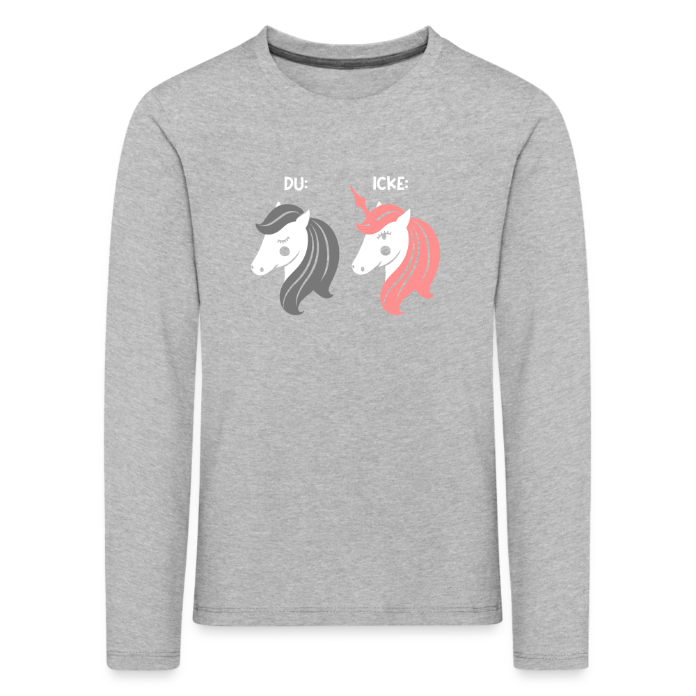 Berliner Einhorn - Kinder Langarmshirt - Grau meliert