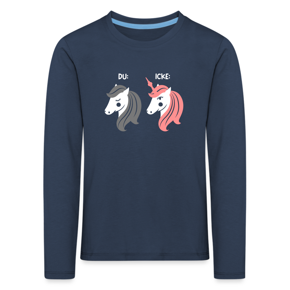 Berliner Einhorn - Kinder Langarmshirt - Navy