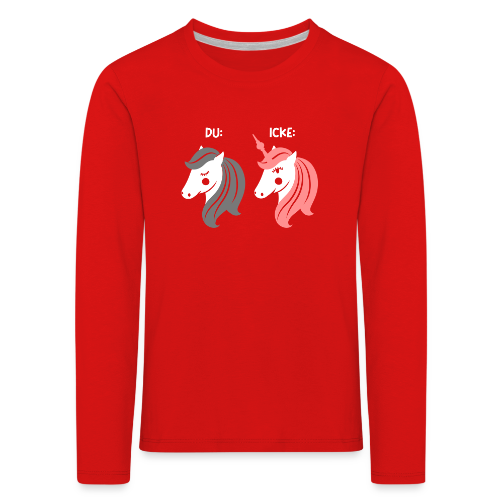Berliner Einhorn - Kinder Langarmshirt - Rot