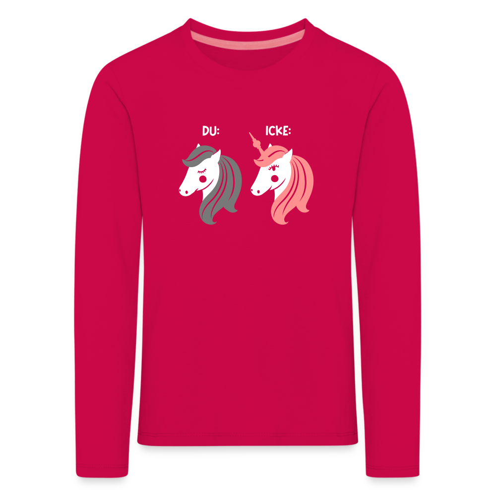 Berliner Einhorn - Kinder Langarmshirt - dunkles Pink