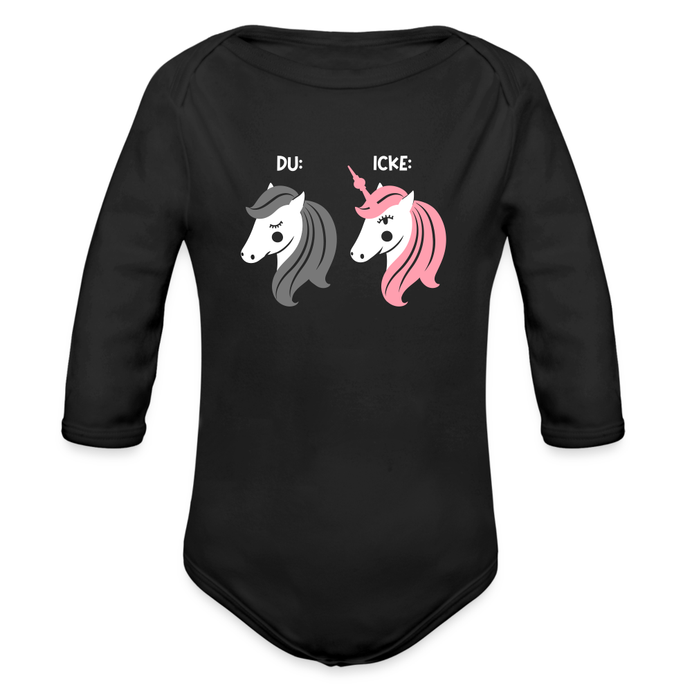 Berliner Einhorn - Bio-Langarmbody - Schwarz