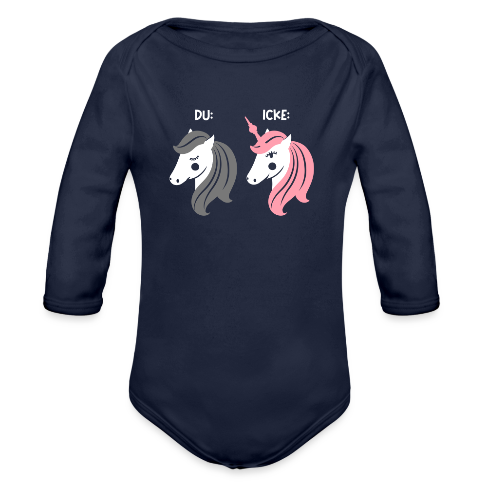 Berliner Einhorn - Bio-Langarmbody - Dunkelnavy