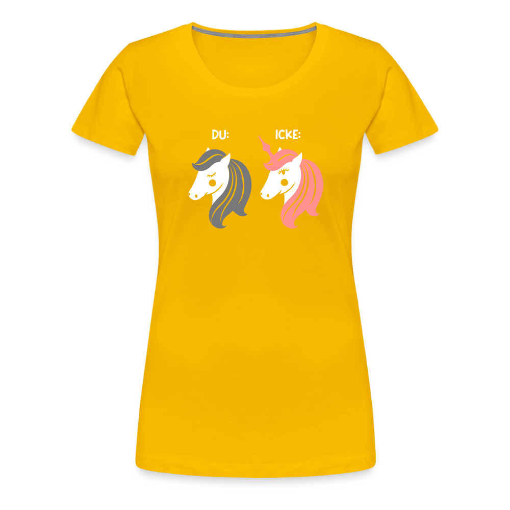 Berliner Einhorn - Frauen Premium T-Shirt - Sonnengelb