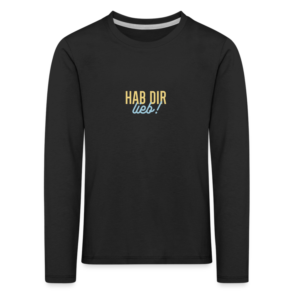 Hab Dir Lieb! - Kinder Langarmshirt - Schwarz