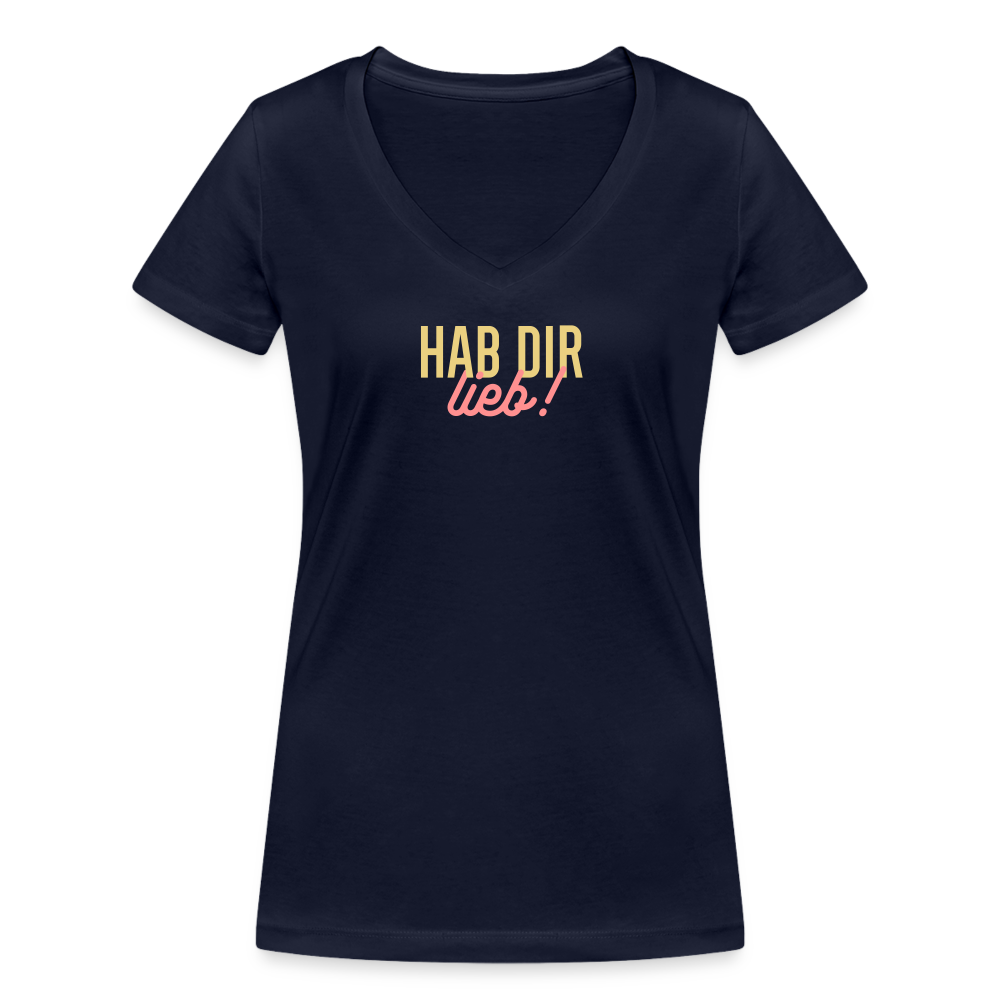 Hab Dir Lieb! - Frauen Bio V-Neck T-Shirt - Navy
