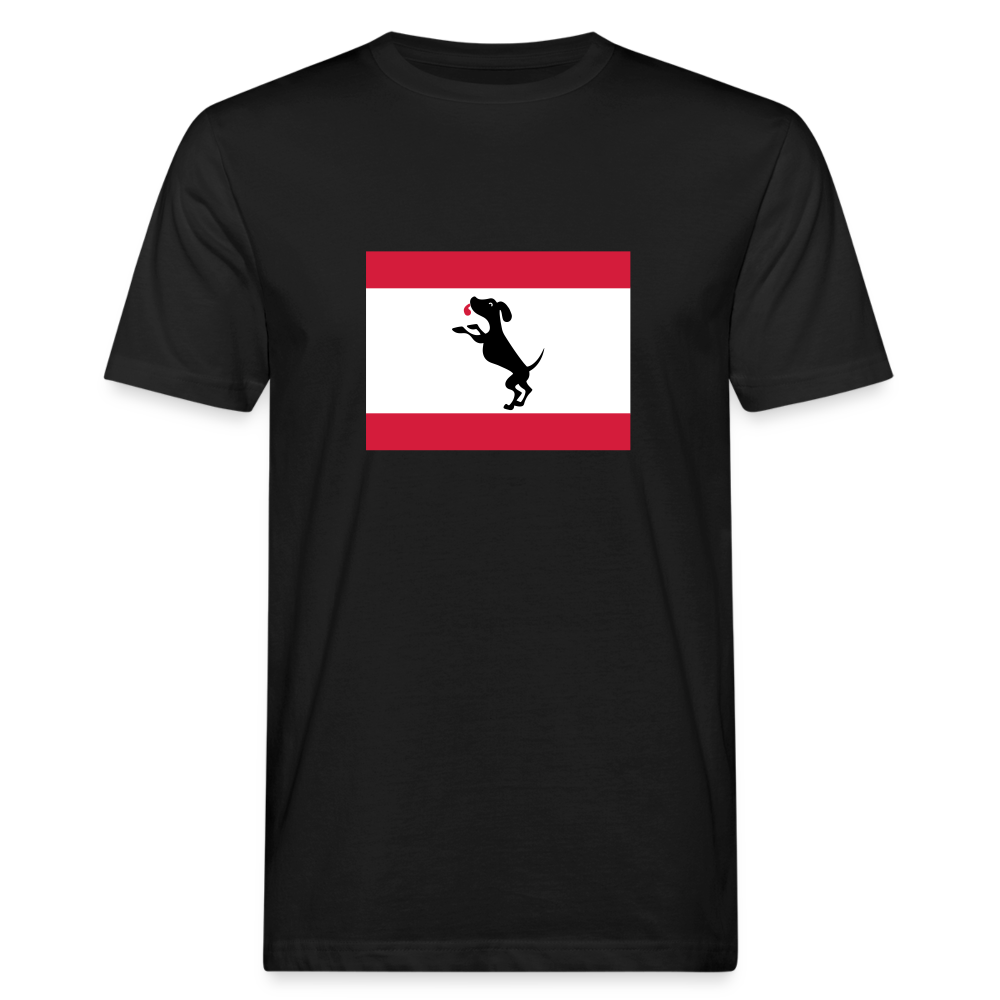 Berliner Flagge mit Hund - Männer Bio T-Shirt - Schwarz