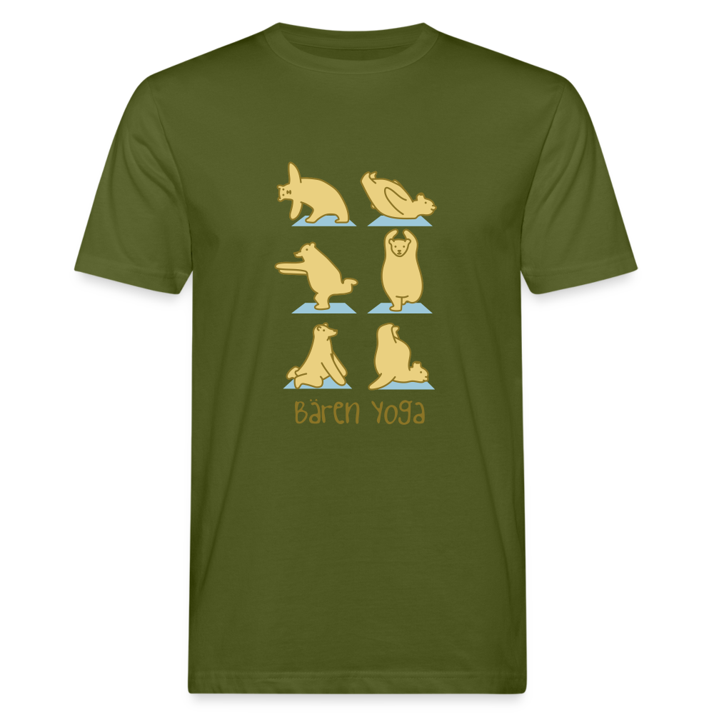 Bären Yoga - Männer Bio T-Shirt - Moosgrün