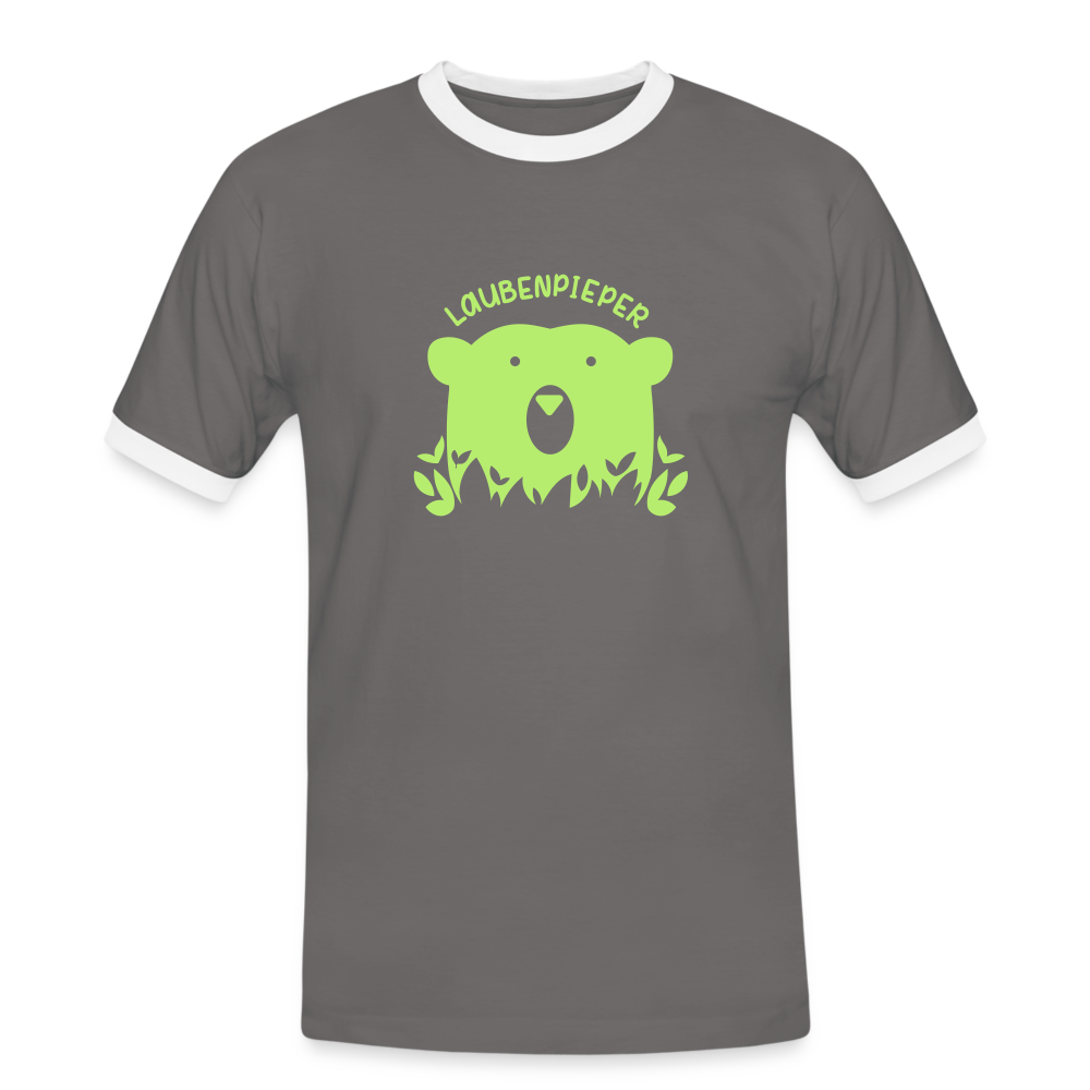 Laubenpieper - Männer Ringer T-Shirt - Dunkelgrau/Weiß